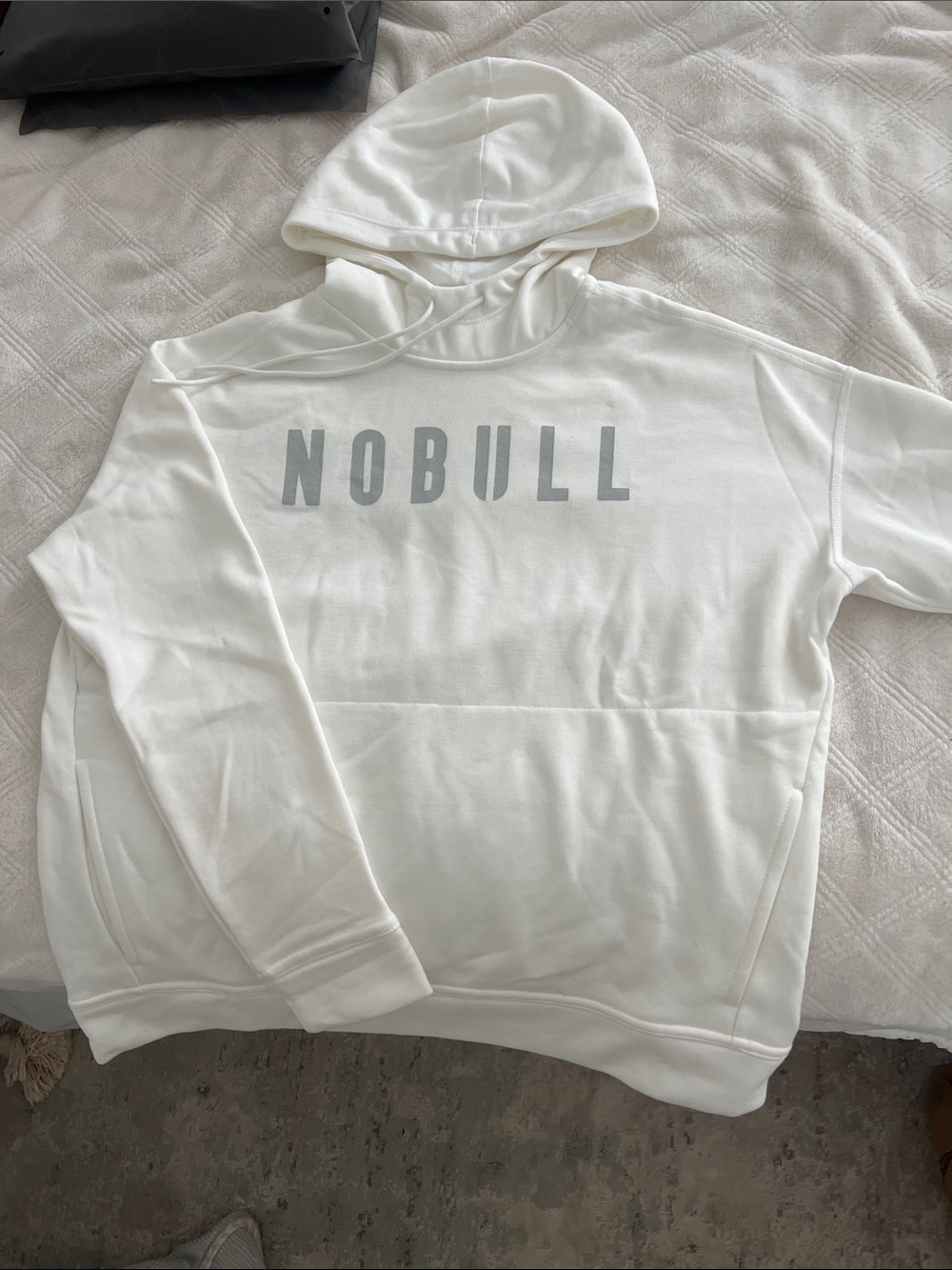 NOBULL White Hoodie with Gray Logo